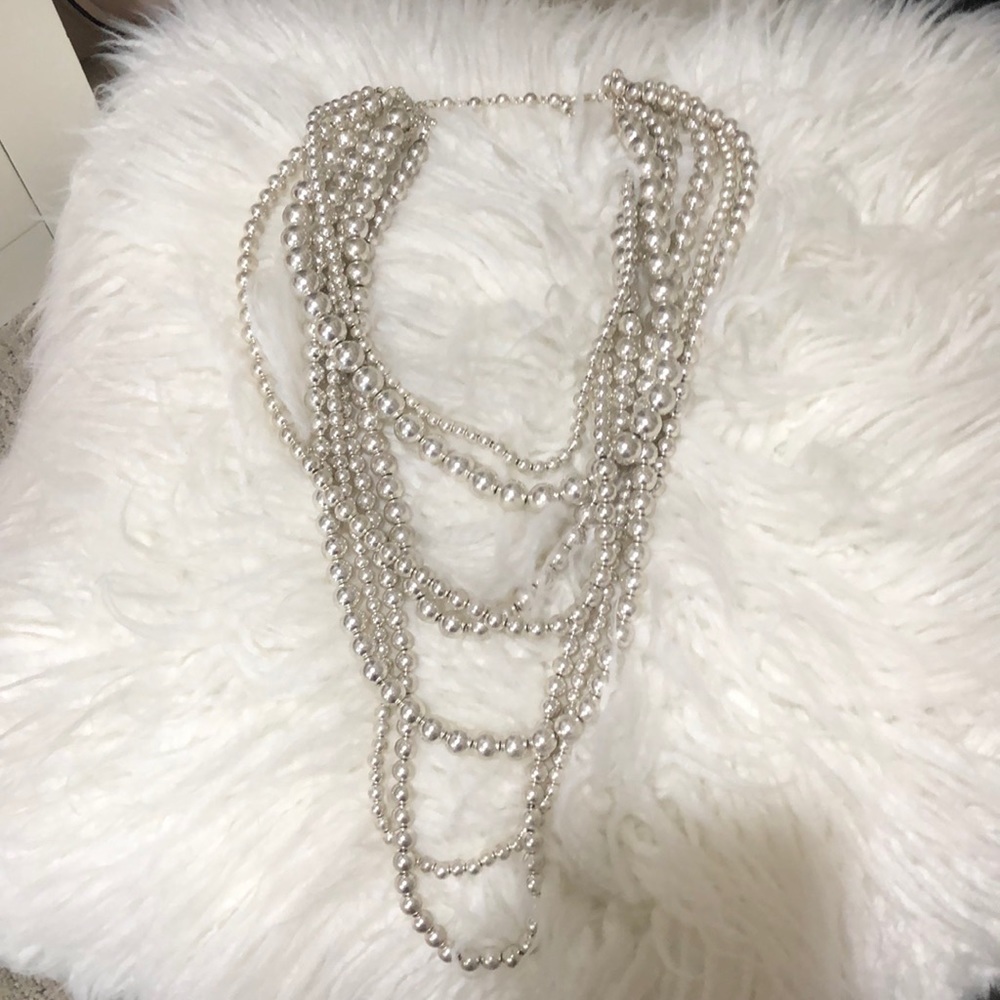 Statement beaded necklace.